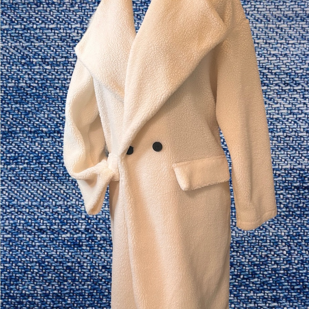 Waterfall Neck Button Down Teddy Coat